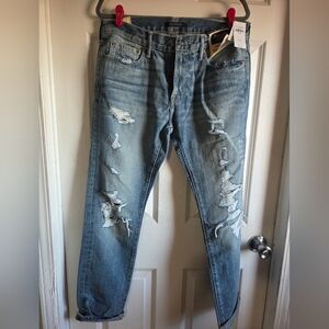 NWT Men's Abercrombie and Fitch 32x32 Distressed Skinny Blue Jeans